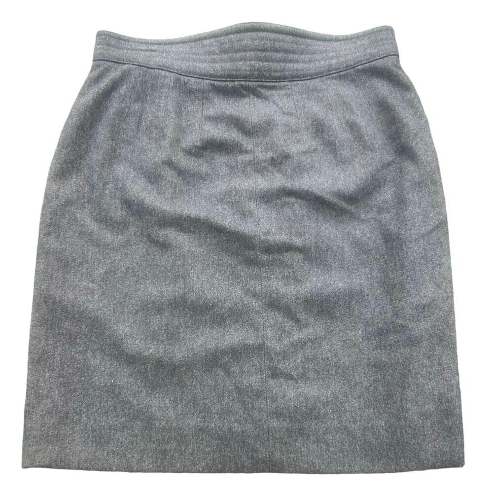 Vintage ESCADA Margaretha Ley Wool Cashmere Pencil Skirt EU 42 Gray Designer